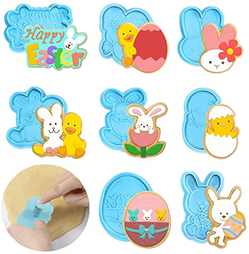 Cookie Cutters, Cookie Cutters, Easter Biscuit Mould, Easter Biscuit Mould Tool, DIY Decoration Cake Fondant Cookie, Butterfly Rabbit Chick Easter Eggs Biscuits Mould