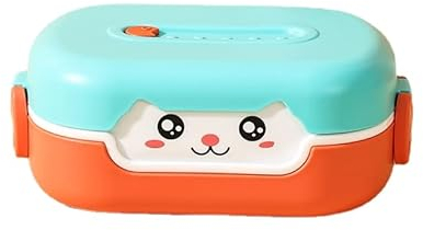 CYee Bento Box Kawaii Fiambrera para Adultos y Niños, Lonchera para Gatos, Contenedor a Prueba de Fugas, Caja Bento Japonesa, Suministros de Regreso a la Escuela, Sin BPA