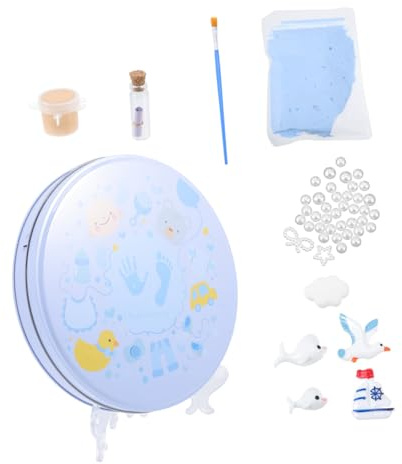 ibasenice 1 Juego Huellas De Los 100 Días Del Bebé Kit De Fundición De Mano De Bebé Kit De Adorno De Huella Kit De Recuerdo De Adorno De Bebé Conjunto Doljabi Yeso Recién Nacido Lodo