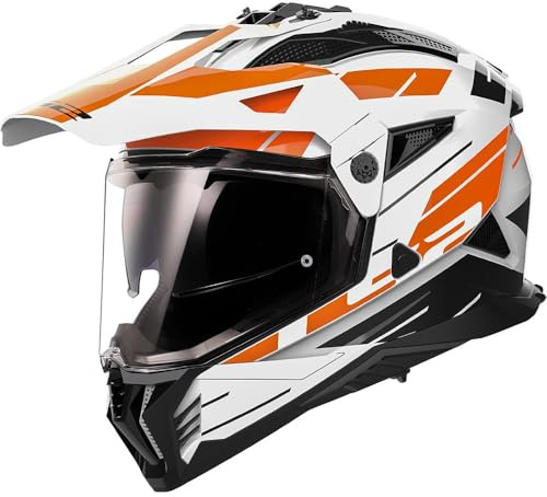 LS2 Motocrosshelme Pioneer II Namib white orange XL