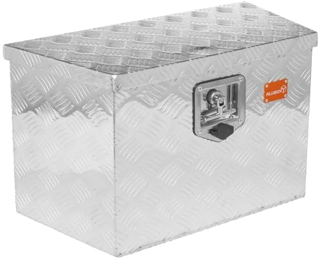 ALUBOX Riffelblech Deichselbox für PKW Anhänger - Anhängerbox 1,5 mm Aluminium 62/50 x 36 x 29 cm
