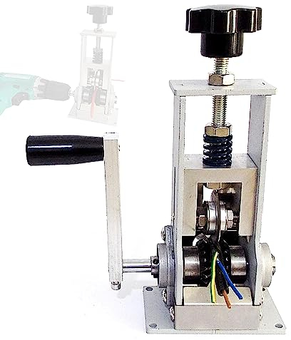 Máquina peladora de cables Pelacables doméstico portátil Marco de acero Herramienta peladora de cables manual Máquina peladora de cables de 1-21 mm con soporte de manivela Uso con taladro eléctrico