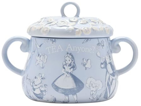 Disney - Alice nel paese delle meraviglie, in ceramica, per tè, Alice, Cappellaio matto e coniglio bianco, decorazione e articoli per la casa per decorazioni per feste in giardino, ospitare, servire e