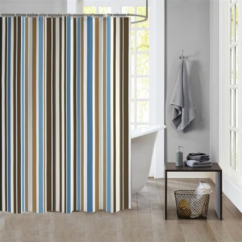 Duschvorhang Brown 240x200cm Beschwerter Saum Wasserdicht Duschvorhänge Waschbar Stoff Shower Curtains Mit Ösen Duschvorhangringe Faltbarer Bad Curtain Badewanne Badezimmer Vorhang Gardinen 206
