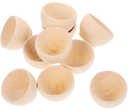 BELLIFFY 10 Piezas Cuencos Pequeños De Madera Pintados Creativos Cuencos De Madera Sin Pintar Para Manualidades Decorar Casa Para Bricolaje De Unidades