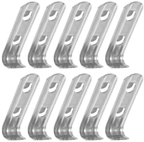 ETHZZLE 10pcs Stainless Steel Fridge Cooler Shelf Clips Refrigerator Shelf Organizers Stackable Supports Hooks