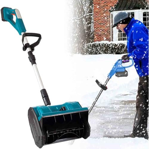 Pala Quitanieves Inalámbrica Sin Escobillas, Barredora de Nieve Manual Eléctrica, Pala Quitanieves de 33 Cm de Ancho, Pequeña Herramienta de Limpieza de Nieve para El Hogar,15th-2Battery