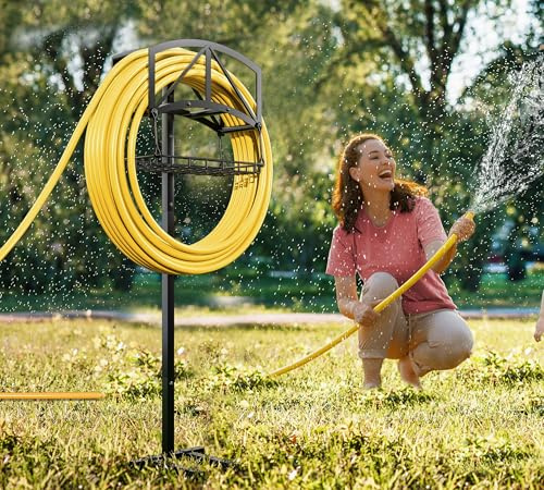 Freistehender Gartenschlauchhalter, abnehmbarer Erdspieß, Outdoor-Schlauchhalter für Rasen und Hof