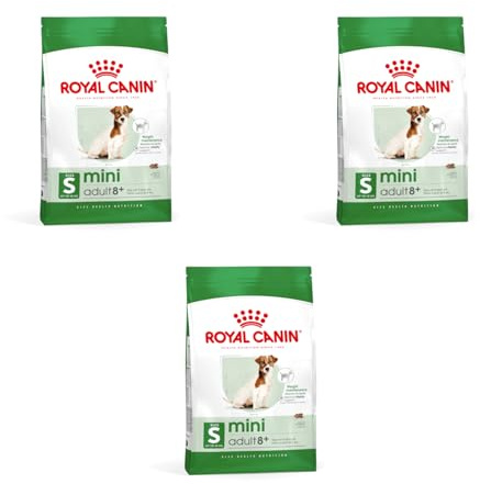 Royal Canin Mini Adult 8+ | 3er Pack | 3 x 800 g | Alleinfuttermittel für kleine Hunde (bis 10 kg) | Ab dem 8. Lebensjahr | Kann zur Unterstützung der Vitalität beitragen