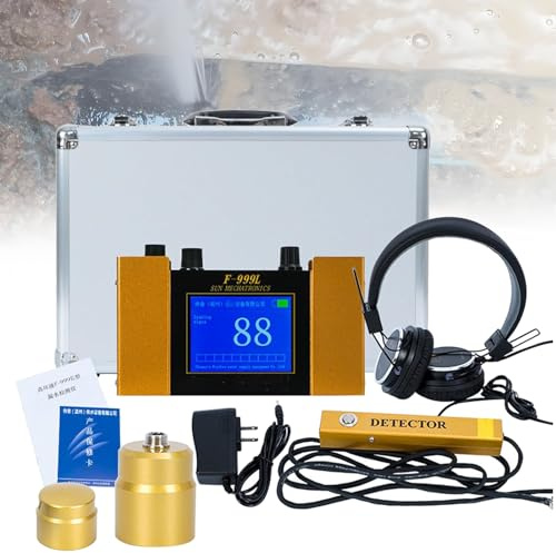 Fablestoryem Détecteur de Fuite de Conduite d'eau, Détecteur de Fuite d'eau de Conduite Souterraine pour Usage Domestique et Extérieur, Capteur de Géophone de Fuite d'eau à Ultrasons Portable,F999L