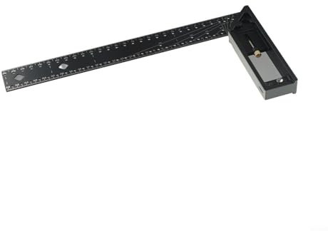 Righello di misurazione multi angolo con arresti di 45 e 90 gradi per angoli precisi (30 cm)