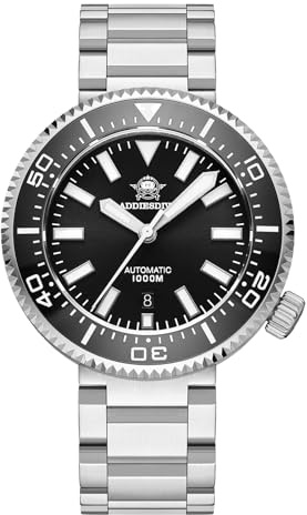 ADDIESDIVE Reloj de Buceo para Hombre 1000m Movimiento Mecánico 8215 Cristal de Zafiro con Revestimiento Antirreflectante AR Esfera de Cerámica Luminosa Reloj analógico de Lujo para Hombre AD2523