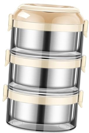 Milageto Contenedor de Comida para Almuerzo, contenedor de Comida para Picnic con Aislamiento, Tapa hermética, lonchera apilable para Acampar al Aire, CafÉ