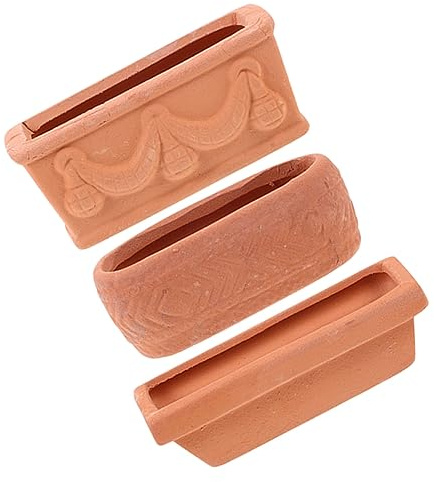 BESTonZON 3 Mini Macetas de Cerámica Marrón para Vivero, Juego de 3