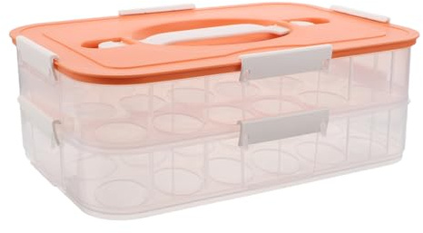 HONITANO Huevera para Frigorífico Apilable Huevos Doble con Cierre Seguro y Compartimentos Independientes Organizador Transparente para Cocina y