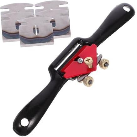 DOITOOL Set Pialla a Mano Per Legno Regolazione Doppia Vite Raspa Per Intaglio Legno Impugnatura Ergonomica Per Principianti Confezione 5 Lame Di Ricambio