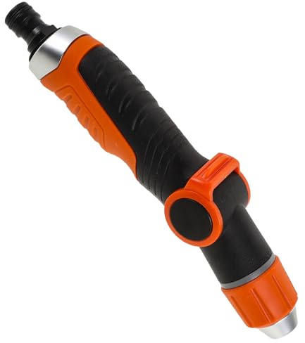 Yardwe Boquilla para Manguera de Jardín de Alta Presión, Pulverizador Multifunción para Riego y Lavado de Coches, Boquilla Galvanizada Ligera Color Naranja, Uso Doméstico y Jardín