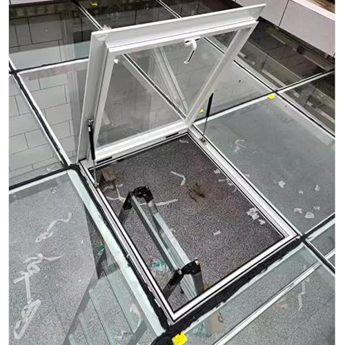 Trappe D'Accès Au Toit, Trappe De Grenier Personnalisable avec Double Vitrage Trempé, Puits De Lumière De Toit De 20, 24, 28, 32 Et 36 Pouces pour Toits Plats Et En Pente, pour Véranda Ou So