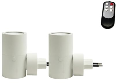Neksong The Light Supplier PLUGIFY One, Moderne Steckerlampe mit Fernbedienung, 3 Lichtfarben, für Flur Bad und Schlafzimmer (Weiß,2 Stück)