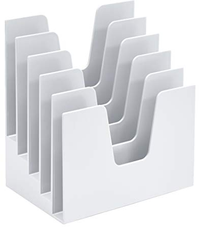 Acrimet Schreibtisch Aktenordner Sortierer Neigung, Kunststoff, 5 Abschnitte für Pasten, Dokumente, Korrespondenz (Weiß Farbe)