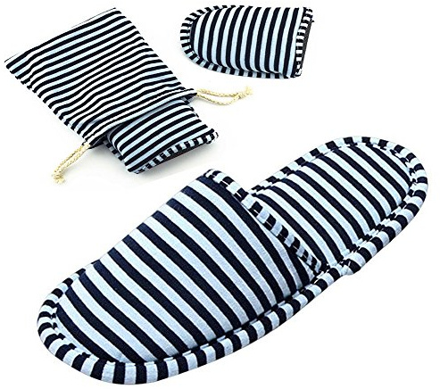 IPENNY Non-disposable Travel Slippers Portable Closed Toe Sandals Cotton Spa Hotel Slippers Guest Room Indoor House Slippers Business Trip Flight Slippers