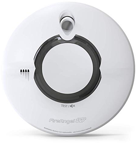 FireAngel FP2620W2-R Pro Connected Smart Smoke Detector with 10-Year Life Battery - Interlink Fire Alarm for Home with App, White, 1-Pack