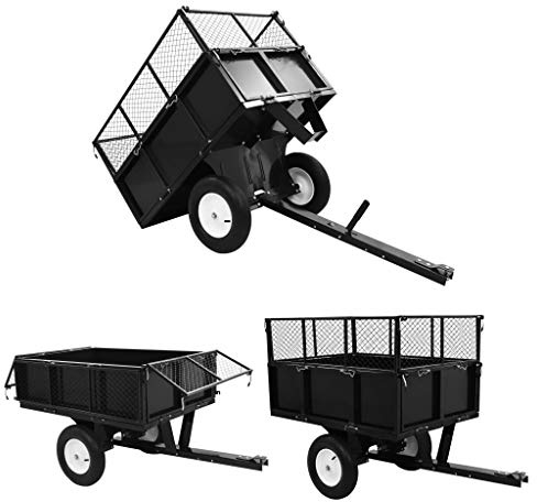 Tidyard Gartenwagen Rasentraktor-Anh?nger Rasentraktoren Gartenanh?nger 153 x 77 x 103 cm,300 kg,Transportwagen Bollerwagen Handwagen Strandwagen,Seitenw?nde abklappbar und nach hinten kippbar,Stahl