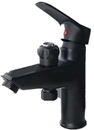 Robinet De Salle De Bain Brosse Salle De Bains Matériaux De Construction Quincaillerie Lavabo Monotrou Cuivre Bouton À Double Usage Douche Externe Robinet Lavabo Chaud Et Froid Noir