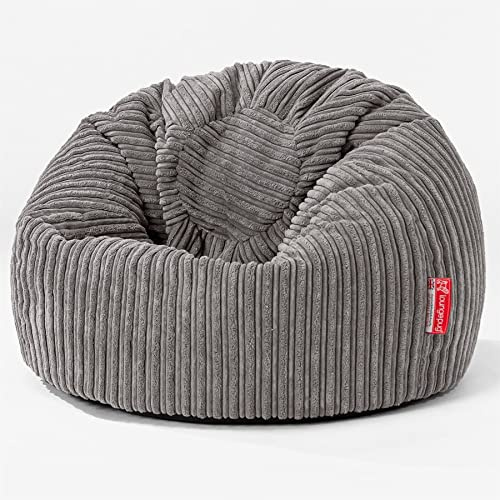 Lounge Pug Kinder Klassicher Kindersessel Sitzsack, Graphitgrau Cordstoff, Kindersitzsack, Gaming-Sitzsack Beanbag für Jungen & Mädchen