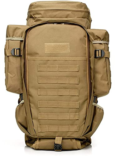 Jagdrucksack Mit Gewehrhalter, Militär Rucksack, Taktischer Rucksack 56-75L Armee Rucksack,Assault Pack Taktischer Kampfrucksack Für Outdoor Wandern Camping Trekking Angeln Jagd E