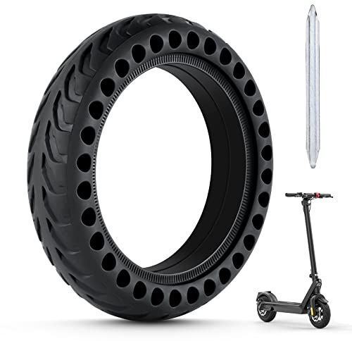 Ainiv Fullt däck för Xiaomi M365/M365 Pro, hårt däckhjul mot punktering anti-slipning solid 8,5 fram/bak, reservdäck med 1 kofot i aluminiumlegering