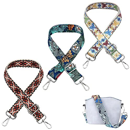 Tracolla Per Borsa Donna Tracolle Colorate per Borse 3 Pezzi Cinghia per Borsa 80-140 cm Cinghia di Ricambio Regolabile Tracolle Intercambiabili per Borse Con Lega Moschettone (3,8 cm) Style 2