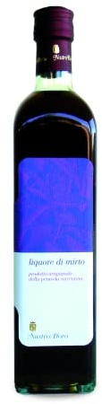 Liquore Mirto Nastro D'oro - 700 ml - Liquore digestivo artigianale ottenuto dall'infusione in alcool di bacche di mirto selvatico. 32% vol.
