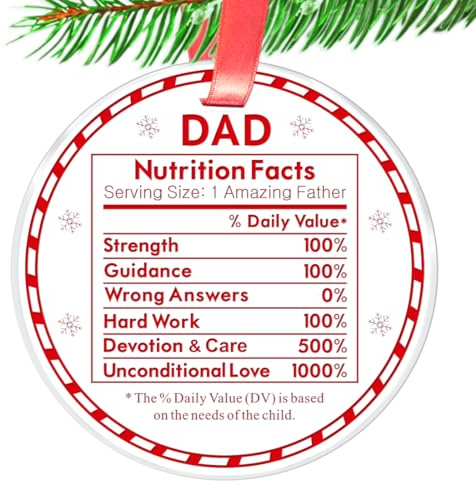 Christmas Ornament for Dad from Daughter Son- Father Papa Christmas Decoration