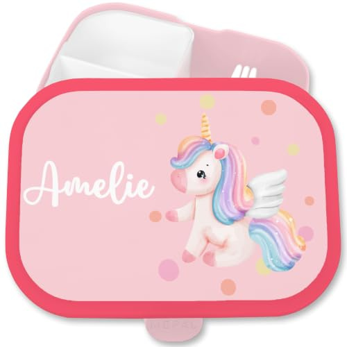 Brotdose Kinder Campus für Mepal - Einhörner - Brotbox süßes Einhorn Lunchbox Sweet Unicorn I - 750 ml - Rosa - einschulung geschenke mädchen kinderbrotdosen kindergarten einhörnern