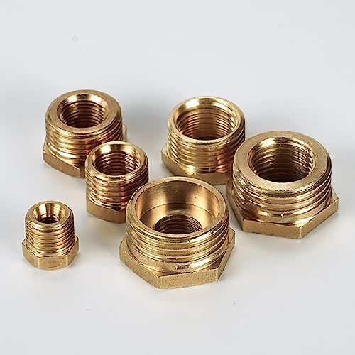 Brass Tap Connector 1 Male to 3/4 Female BSP Thread Plumbing Fittings Water Pipe Adapter Hex Hex Bushing Coupling for Garden Hose Connecting Conversion