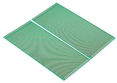 PATIKIL 8.7 x 3.9 PCB Board Circuit, 2 Pcs Prototype Perfboard Solder Boards for DIY Soldering and Electronic Project Circuit Boards Solderable Breadboard, Green