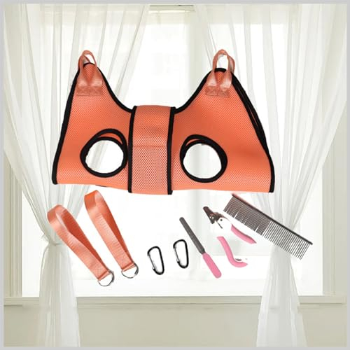 Haustierpflege hängematte, hundepflege hängematte set für hunde und katze, nagelschneidehelfer ohren/augenpflege helfer, hängematten geschirr für nageltrimmen, für kleine große haustiere,8 set,45*65cm