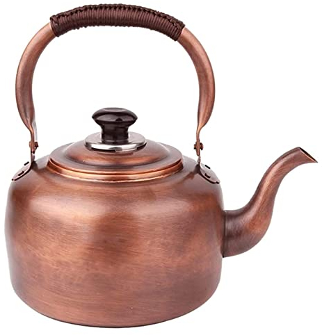 Bouilloire de Cuisinière Bouilloire À Thé Sifflante En Cuivre Bouilloire À Thé Vintage Théière Sifflante Théière Cuisinière Avec Poignée Cafetières Pour Cuisinière À Gaz Bouilloire Induction ( Color :
