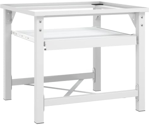 PRISSENT Supporto Lavatrice e Asciugatrice con Mensola Estraibile Bianco 60x56x52 cm Capacità di carico 100 kg Supporto Alzatina per Lavatrice Base Per Lavatrice Alza Mobili Supporto Per Lavatrice