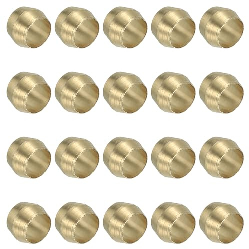 PATIKIL 40pz Ghiere per Manicotto di Compressione 4mm Id per Tubi Dell'Aria | Raccordi a Compressione in Ottone Kit Assortimento di Compressione in Ottone, in Ottone