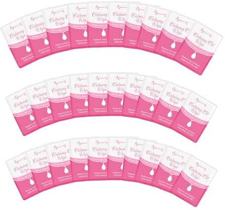 Beauty7 Wachsentferner Tücher Öltüchern Wachsstreifen wax streifen zur Pflege und Beruhigung nach dem Wachsen Post Wax Calming Oil Wipes Nachfüllpackung Nach Wachs 30stk