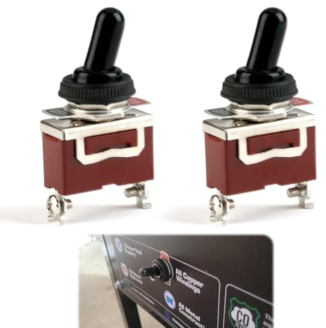 2pcs Wasserdichter Marine-Kippschalter 12V/230V, Zweipoliger Doppel Toggle Switch, 15A, 2 Polig, Ein/Aus SPST, mit Kappe für Auto, LKW, Boot