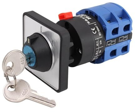 LW26-25YS3/2S interrupteur de changement universel 22mm montage moteur équipement coupure de puissance clé de sécurité avec serrure 25A 1 pièces(1-0-2 Position)