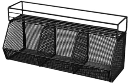 Baoblaze Potato Onion Basket Hanging Kitchen Basket Hanging Wall Container Ginger Garlic Storage Bins for Living Room Cupboard Cabinet, Double Layer