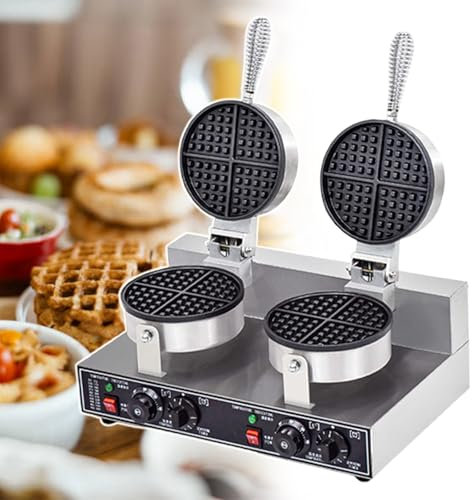pealiritansemen Gaufrier Belge Commercial, Machine À Gaufres Professionnelle Antiadhésive, Gaufrier De Restaurant avec Contrôle du Temps Et Température Réglable,DoubleHead