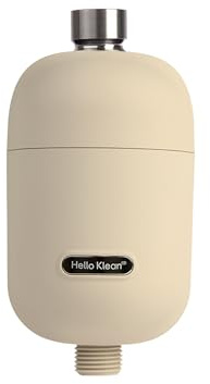 Hello Klean Hartwasser-Duschfilter Beige | Filtert Chlor & Schwermetalle | Weichere Haut & Haare | Einfache Installation