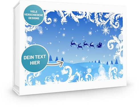 VerpackungsWelt Personalisierte Geschenk-Box | 31x22x10 cm | Geschenk-Karton mit Deckel & Magnet-Verschluss | Geschenk-Verpackung personalisiert in Weiß