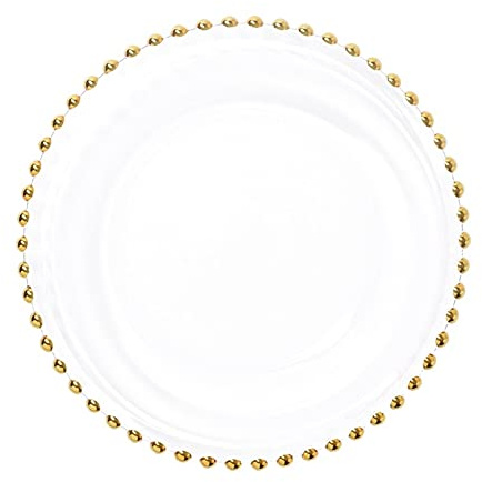 CCYENG Dinner Plate Nordic Gold Bead Glass Charger Dinner Plated Dish Salad Fruit Wedding Plate Dinner Plates,E,One Size (C One Size)