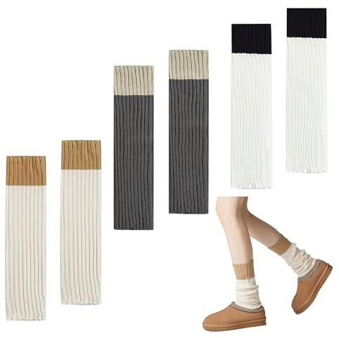 Thoquene 3 Paar Stulpen Damen, Leg Warmers, Beinstulpen Damen 40 cm
